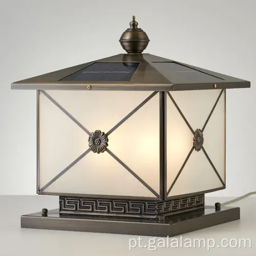 Luz do pilar solar todo-cobre premium